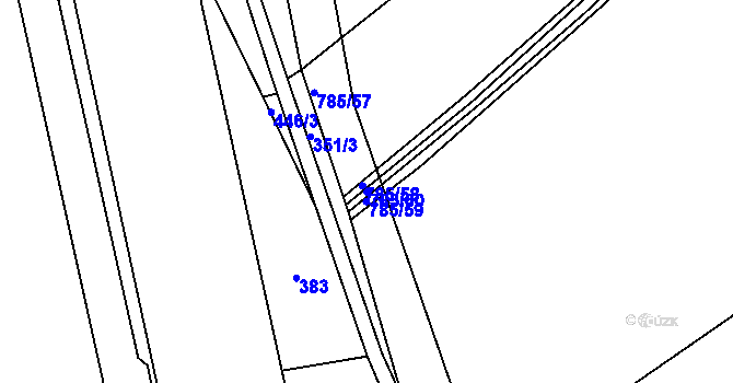 Parcela st. 785/60 v KÚ Nepřevázka, Katastrální mapa