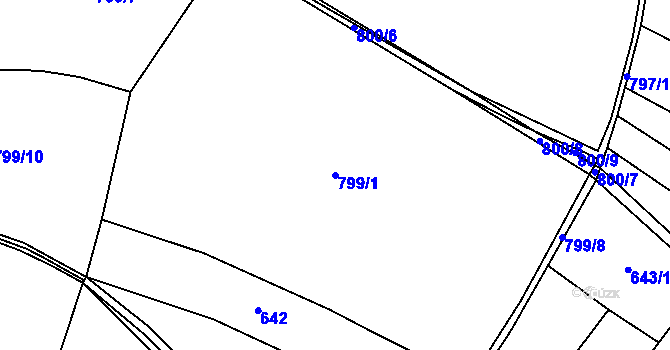 Parcela st. 799/1 v KÚ Nepřevázka, Katastrální mapa