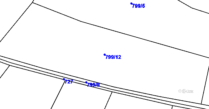 Parcela st. 799/12 v KÚ Nepřevázka, Katastrální mapa