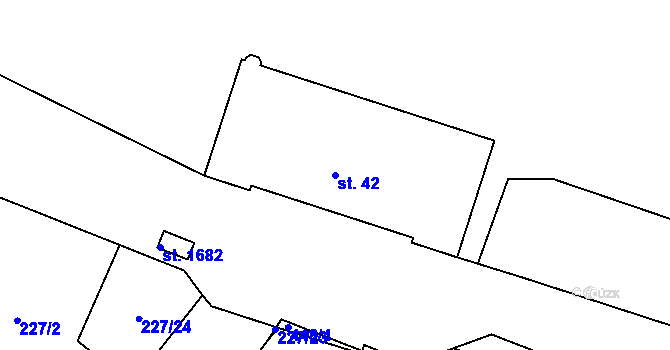 Parcela st. 42 v KÚ Neratovice, Katastrální mapa