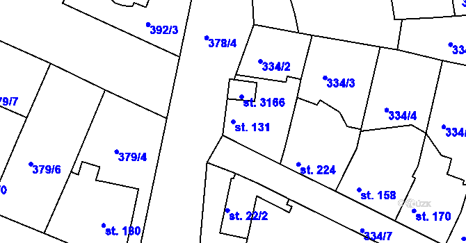Parcela st. 131 v KÚ Neratovice, Katastrální mapa
