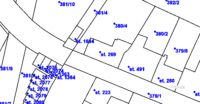 Parcela st. 269 v KÚ Neratovice, Katastrální mapa