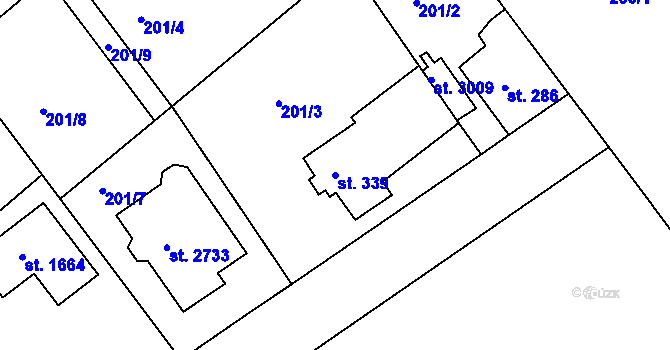 Parcela st. 339 v KÚ Neratovice, Katastrální mapa