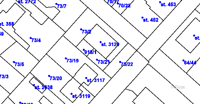 Parcela st. 365 v KÚ Neratovice, Katastrální mapa