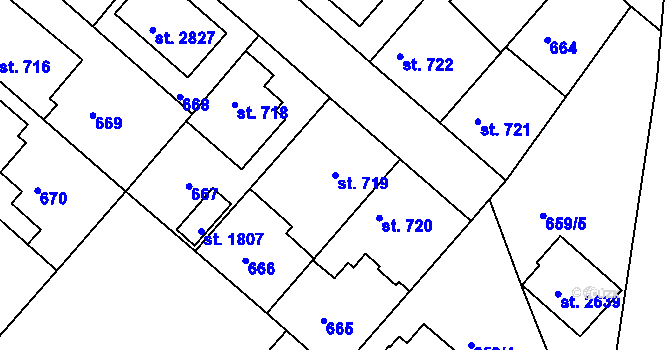 Parcela st. 719 v KÚ Neratovice, Katastrální mapa