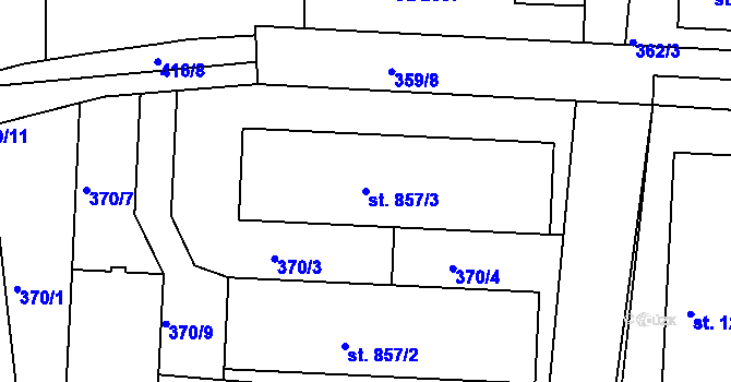 Parcela st. 857/3 v KÚ Neratovice, Katastrální mapa