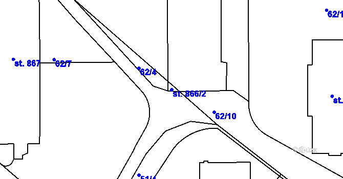 Parcela st. 866/2 v KÚ Neratovice, Katastrální mapa