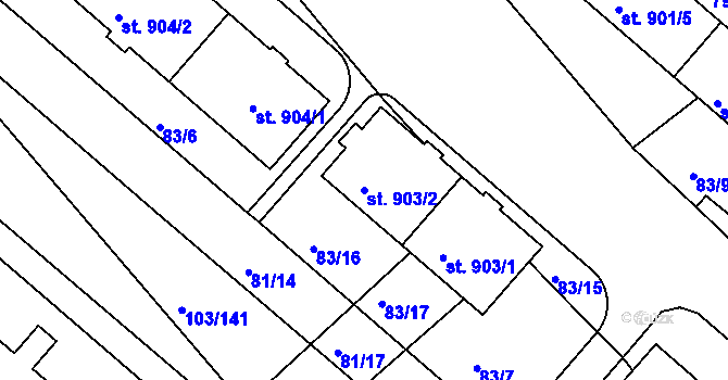 Parcela st. 903/2 v KÚ Neratovice, Katastrální mapa