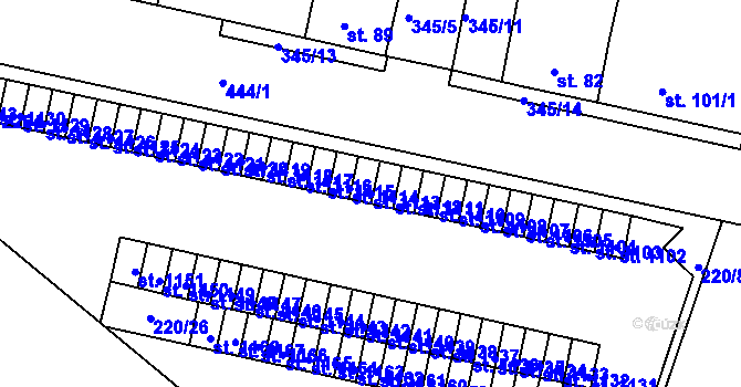 Parcela st. 1113 v KÚ Neratovice, Katastrální mapa
