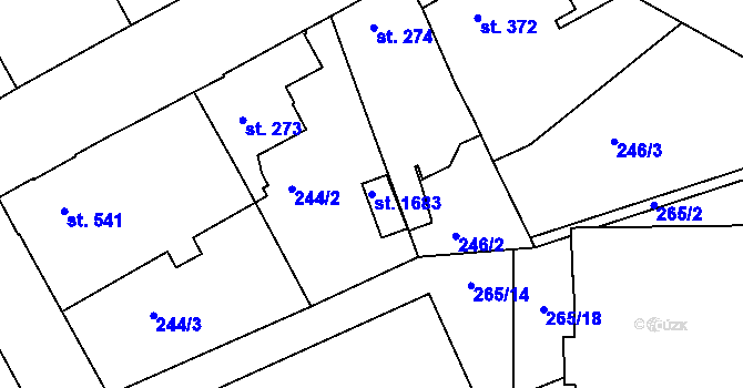 Parcela st. 1683 v KÚ Neratovice, Katastrální mapa