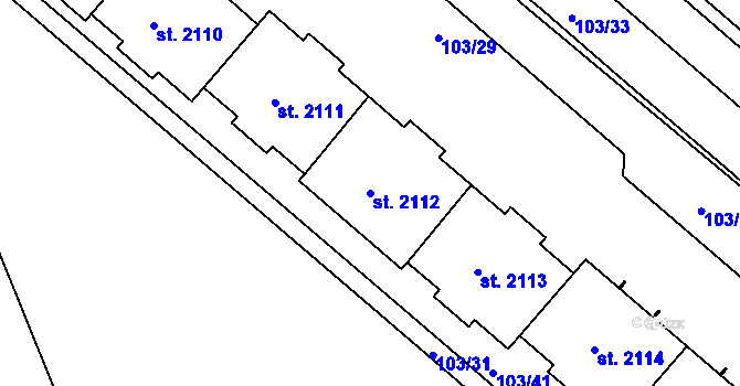 Parcela st. 2112 v KÚ Neratovice, Katastrální mapa