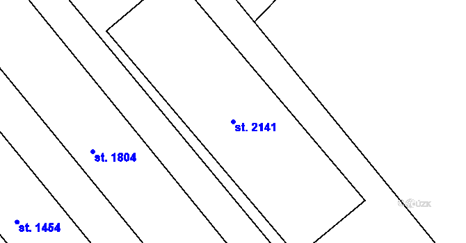 Parcela st. 2141 v KÚ Neratovice, Katastrální mapa