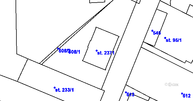Parcela st. 2371 v KÚ Neratovice, Katastrální mapa