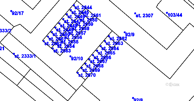 Parcela st. 2665 v KÚ Neratovice, Katastrální mapa