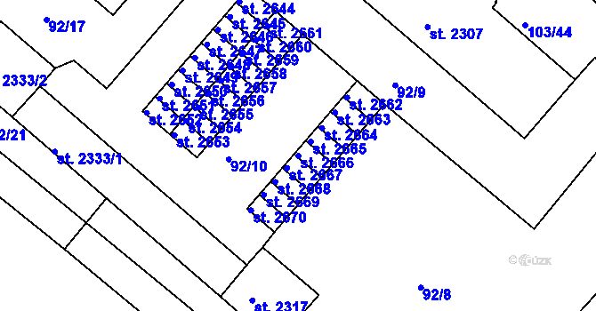 Parcela st. 2666 v KÚ Neratovice, Katastrální mapa