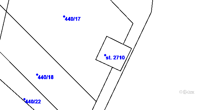 Parcela st. 2710 v KÚ Neratovice, Katastrální mapa