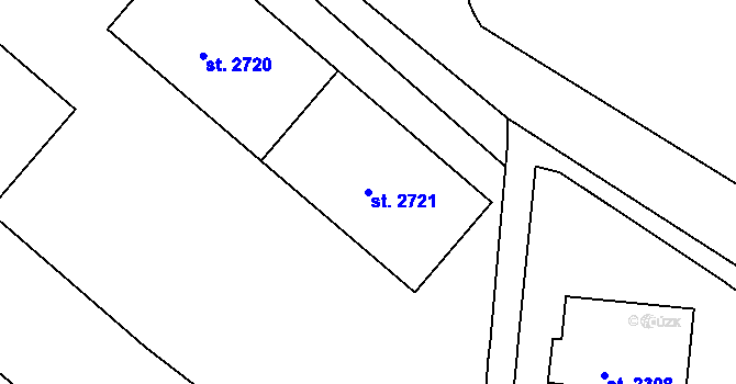 Parcela st. 2721 v KÚ Neratovice, Katastrální mapa