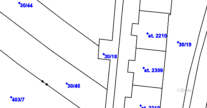 Parcela st. 30/18 v KÚ Neratovice, Katastrální mapa