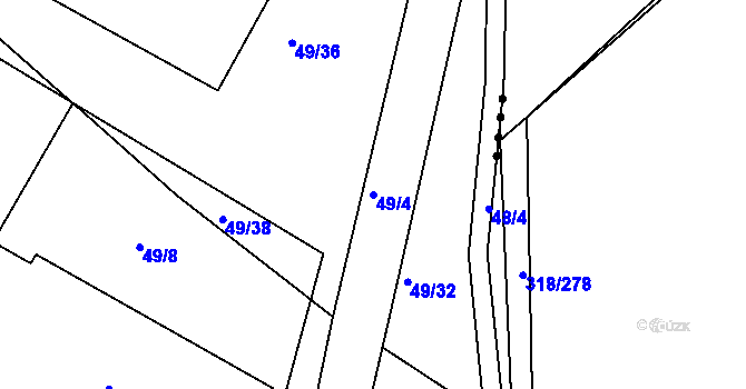 Parcela st. 49/4 v KÚ Neratovice, Katastrální mapa