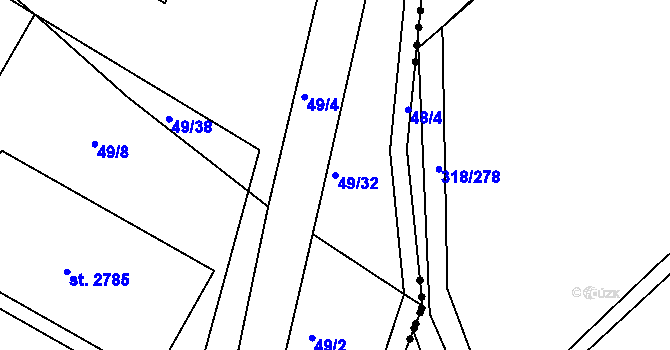Parcela st. 49/32 v KÚ Neratovice, Katastrální mapa
