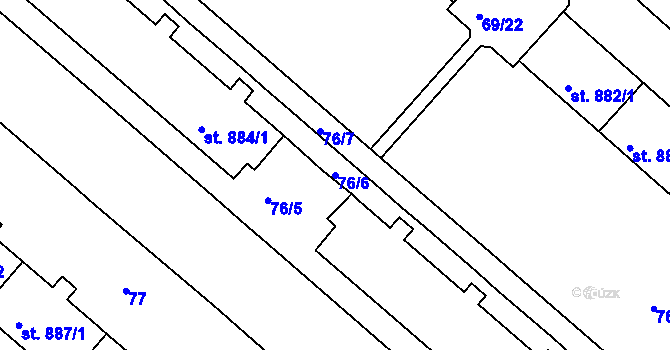 Parcela st. 76/6 v KÚ Neratovice, Katastrální mapa