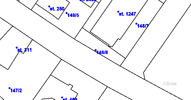 Parcela st. 148/8 v KÚ Neratovice, Katastrální mapa