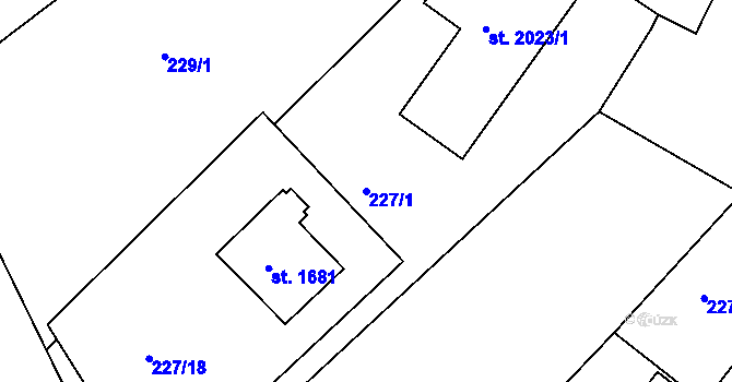 Parcela st. 227/1 v KÚ Neratovice, Katastrální mapa
