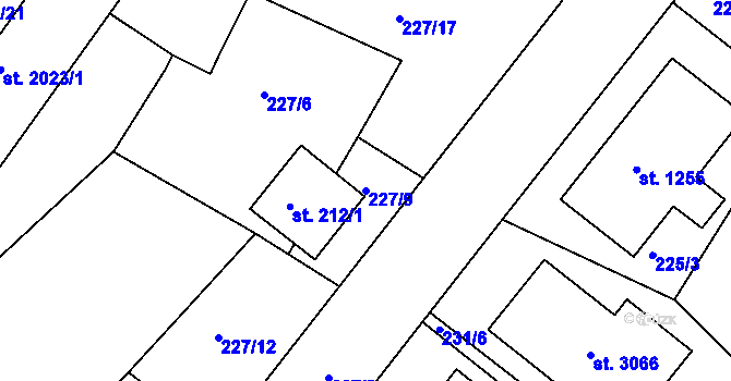 Parcela st. 227/9 v KÚ Neratovice, Katastrální mapa