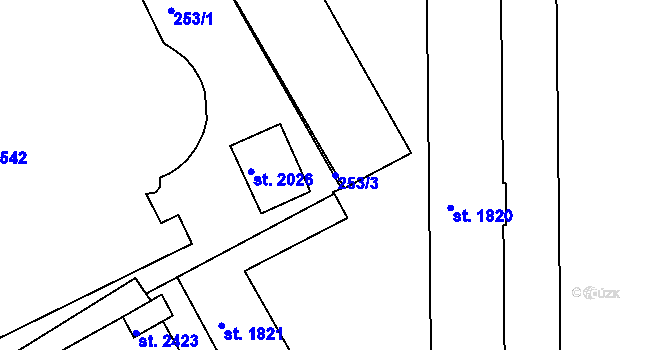 Parcela st. 253/3 v KÚ Neratovice, Katastrální mapa