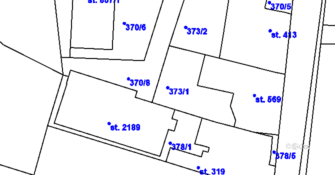 Parcela st. 373/1 v KÚ Neratovice, Katastrální mapa