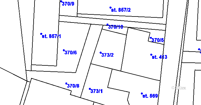 Parcela st. 373/2 v KÚ Neratovice, Katastrální mapa