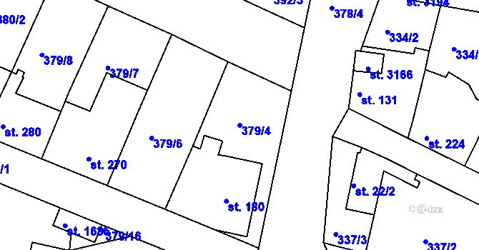 Parcela st. 379/4 v KÚ Neratovice, Katastrální mapa