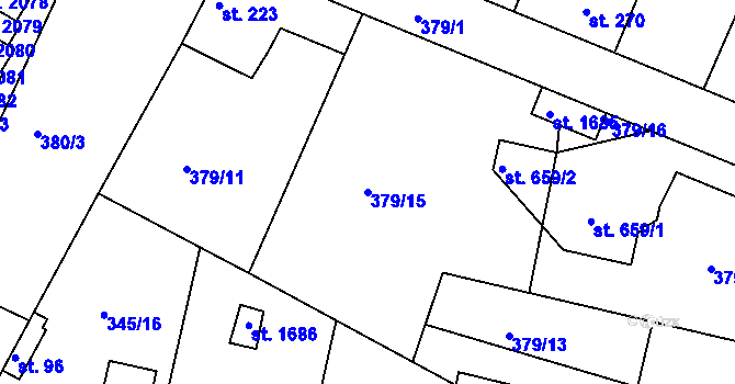 Parcela st. 379/15 v KÚ Neratovice, Katastrální mapa