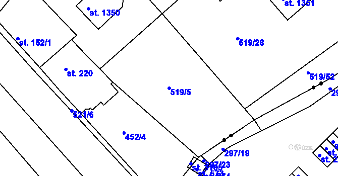 Parcela st. 519/5 v KÚ Neratovice, Katastrální mapa