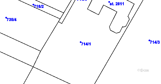 Parcela st. 714/1 v KÚ Neratovice, Katastrální mapa