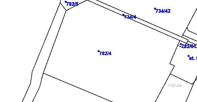 Parcela st. 782/4 v KÚ Neratovice, Katastrální mapa