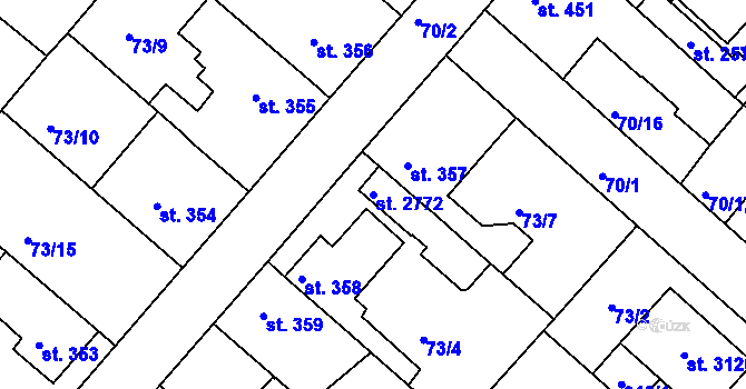 Parcela st. 2772 v KÚ Neratovice, Katastrální mapa