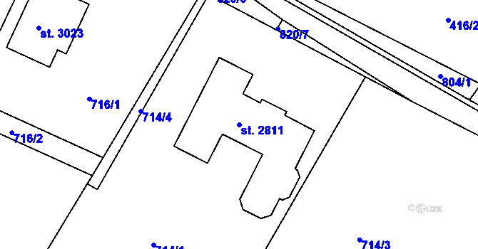 Parcela st. 2811 v KÚ Neratovice, Katastrální mapa