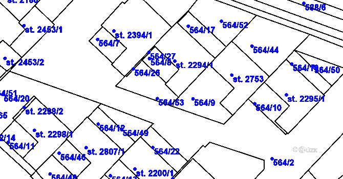 Parcela st. 2294/2 v KÚ Neratovice, Katastrální mapa