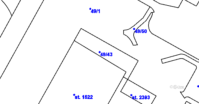 Parcela st. 49/43 v KÚ Neratovice, Katastrální mapa