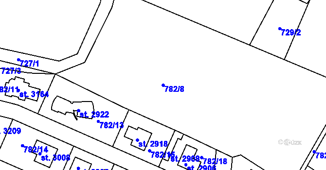 Parcela st. 782/8 v KÚ Neratovice, Katastrální mapa