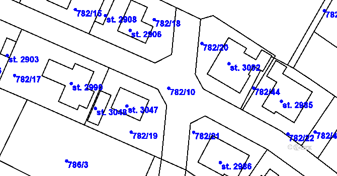 Parcela st. 782/10 v KÚ Neratovice, Katastrální mapa