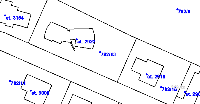 Parcela st. 782/13 v KÚ Neratovice, Katastrální mapa