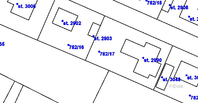 Parcela st. 782/17 v KÚ Neratovice, Katastrální mapa