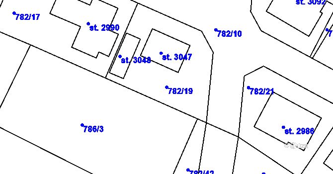 Parcela st. 782/19 v KÚ Neratovice, Katastrální mapa