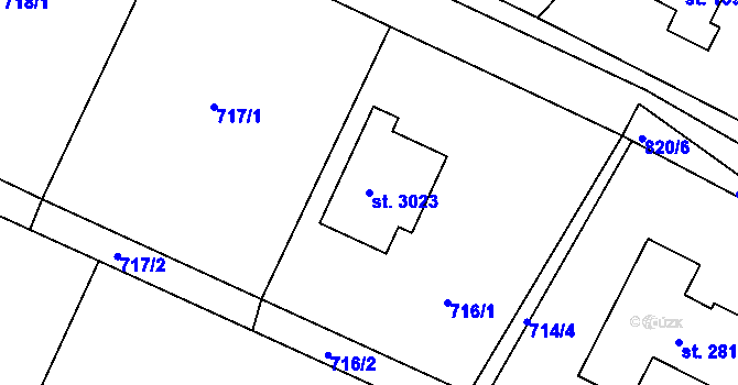 Parcela st. 3023 v KÚ Neratovice, Katastrální mapa