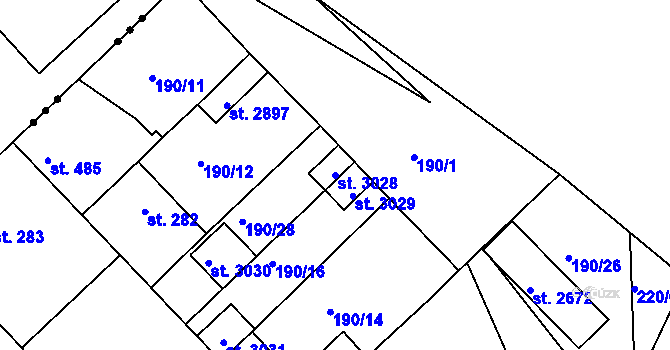 Parcela st. 3028 v KÚ Neratovice, Katastrální mapa