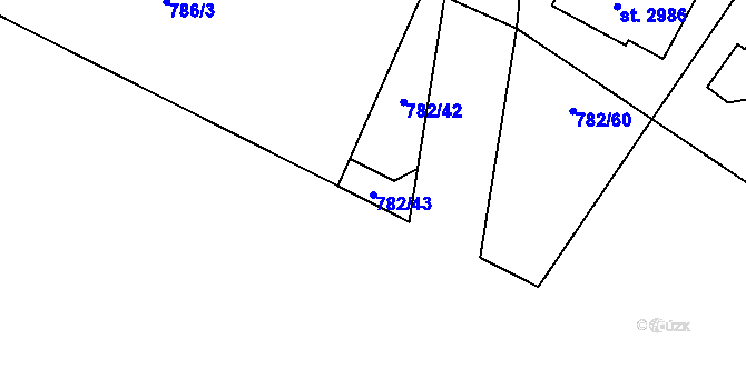 Parcela st. 782/43 v KÚ Neratovice, Katastrální mapa