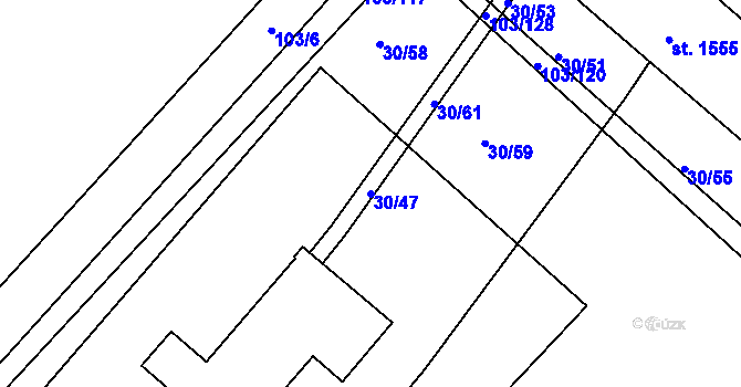 Parcela st. 30/47 v KÚ Neratovice, Katastrální mapa