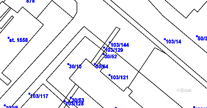 Parcela st. 30/52 v KÚ Neratovice, Katastrální mapa